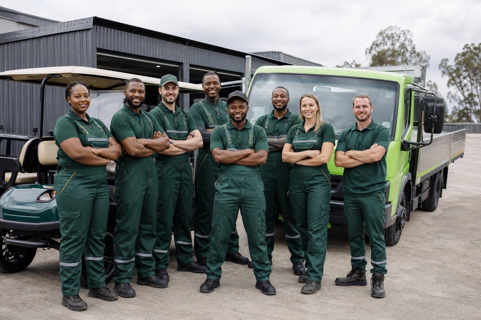 The Sequence Golf Carts team of technicians and cart specialists at the Brackenfell facility