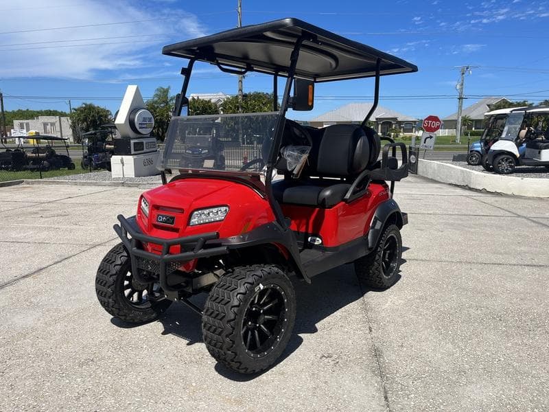 2025 Club Car Onward Lifted 4-Passenger Gas PTV — Rally Red — All-Terrain Freedom Sale — additional view