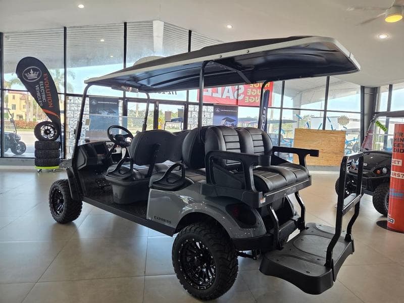 2025 E-Z-GO Express 6 Gas Lifted PTV — Slate Finish — Unlimited Range 6-Passenger