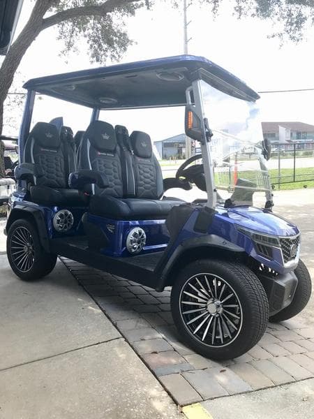 New Evolution 4 Seater Golf Cart, side view at Sequence Golf Carts South Africa