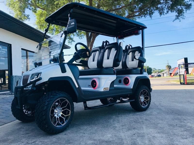 New Evolution 4 Seater Golf Cart, side view at Sequence Golf Carts South Africa
