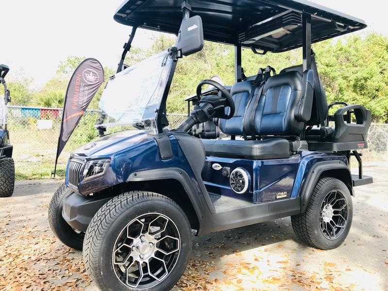 2025 Evolution D5 Ranger 2+2 Plus Mediterranean Blue — Cart with CarPlay