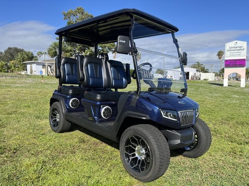 2025 Evolution D5 Ranger 4 Plus Mediterranean Blue — Cart with CarPlay