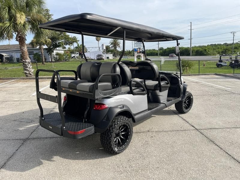 2026 Club Car Onward Lifted 6-Passenger Gas PTV — Metallic Signature Silver — Range Ready — additional view